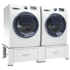 two washers sitting side by side in front of each other