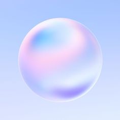 a blurry bubble is in the air on a blue sky background with no clouds