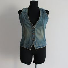 Vintage Denim Vest Acid Wash Denim Vest Women's Blue Denim Waistcoat Blue Jean Vest Fitted Vest Gilet for Women Western Country Small/Medium Size Fit size: Small to Medium Measurements (lying flat): Length: 20''/ 51 cm Bust: 17 1/4''/ 44 cm Waist: 15 1/4''/ 39 cm Please check measurements to insure a proper fit. Remember to allow yourself some extra room for movement. You can compare these with something from your closet that fits you well. Please convo me if you need additional measurements. Condition: Great Vintage Condition  Material: 100% cotton SHIPPING * I ship worldwide via Priority mail (Latvijas Pasts) from Latvia (EU). * Items are shipped 1 - 3 business days after receiving the payment. * Friday night orders and Saturday orders are sent Monday morning. * I ship from Europe, so pl Blue Jean Vest, Womens Denim Vest, Fitted Vest, Vintage Denim Vest, Denim Waistcoat, Vest Womens, Jean Vest, Acid Wash Denim, Vest Outfits