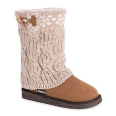 Essentials by MUK LUKS® Women's Cheryl Boots can’t be beat. Cozy sweater knit design and soft faux fur lining blends everyday comfort with on-trend style.Wipe with a damp cloth to clean, no bleach, lay flat to dry. Imported.- Durable TPR Sole- 100% Polyester Insole- 100% Acrylic Knit -Foam Insole-100% Polyester Faux Suede Upper- 100% Polyester Faux Fur Lining- Water Resistant- Multiple color options available- Women’s Whole Sizes 6-11 -Half Sizes Size Up Knit Boots, Pull On Boots, Women Essentials, Winter Boots Women, Cozy Sweater, Womens Wedges, Clogs Shoes, Knitting Women, Sweater Knit