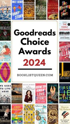 books with the words goodreads choice awards on them in white and black text