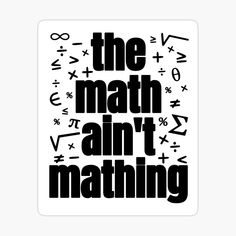 the math don't matter sticker is shown in black on a white background