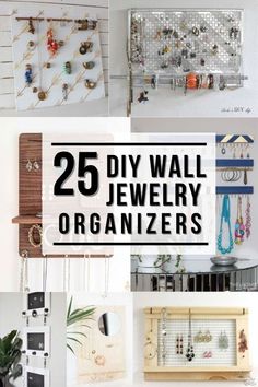 the 25 diy wall jewelry organizer is organized with lots of beads and other items