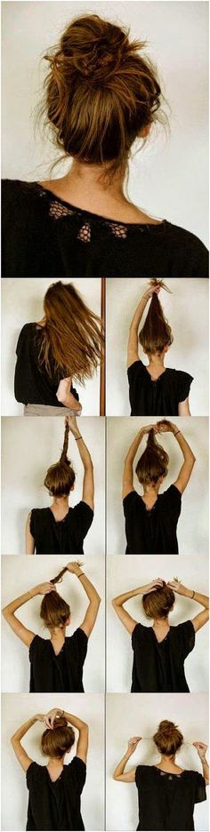 5 Easy Messy Buns For Long Hair Tutorial  I can NEVER get a bun to stay the way i want it to, and the one in the pic actually works for me! F I N A L L Y Cute Everyday Hairstyles, Long Hair Tutorial, Messy Bun Hairstyles, Hair Tutorials Easy, Bun Hairstyles For Long Hair, Everyday Hairstyles, Messy Hairstyles, Messy Bun