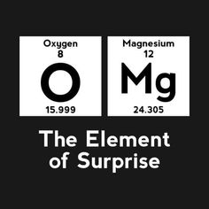 the element of surprise is shown in black and white, with an orange symbol on it