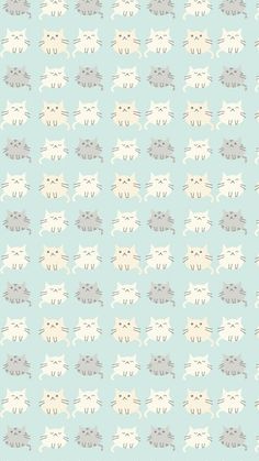 a cat pattern on a blue background