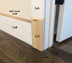 the floor is being measured with measurements for each piece of wood in front of it