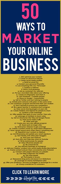 the 50 ways to market your online business