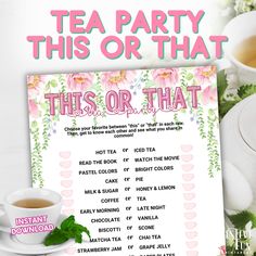 this or that tea party game