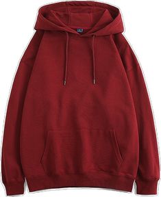 Winter Hoodie With Pockets, Basic Winter Hoodie With Pockets, Basic Fall Hoodie With Pockets, Oversized Plain Hooded Hoodie, Solid Cotton Hoodie For Winter, Basic Long Sleeve Sweatshirt With Double-lined Hood, Basic Hoodie With Drawstring, Solid Color Hooded Hoodie For Fall, Solid Color Cotton Hooded Sweatshirt