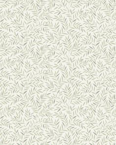 a white and green wallpaper with small leaves on the top, in different shades