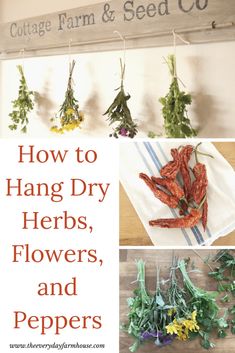 how to hang dry herbs, flowers, and peppers from the cottage farm & seed co