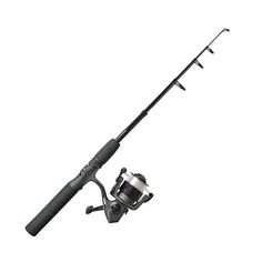 a fishing rod and reel on a white background