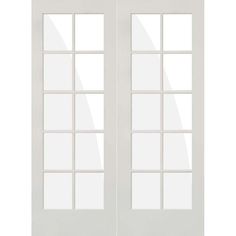 Krosswood Primed MDF 10 Lite TDL French Door | UberDoors French Doors For Office, Pocket Doors Bathroom, Classic Modern House, Craftsman Doors, Double Doors Interior, Exterior Doors With Glass, French Doors Exterior, Prehung Doors, Double French Doors