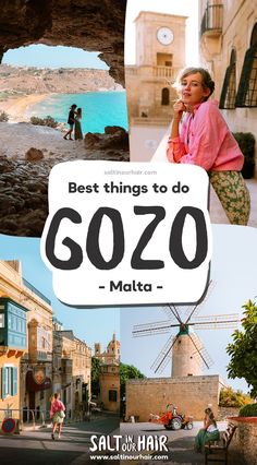 a collage of photos with the words best things to do in gozo - malka