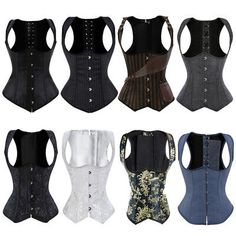 Women's Corset Sexy Boned Bustier Top Vest Underbust Lace up Body Shaper S-6XL. Fitted Underbust Corset With Hook And Eye Closure, Fitted Overbust Corset Belt With Hook And Eye Closure, Sleeveless Costume Corset, Sleeveless Corset With Buttons, Fitted Sleeveless Corset With Hook And Eye Closure, Fitted Vest Corset, Gothic Fitted Vest Corset, Vintage Underbust Corset, Fitted Corset