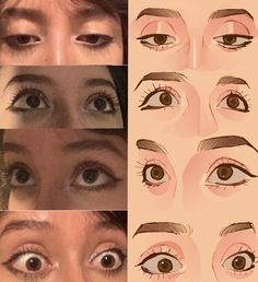 several different types of eyes are shown in this image