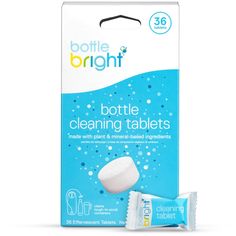 the bottle cleaning tablets are packaged in a box and ready to be used as toothpaste