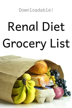 Kidney Diet Food Lists, Renal Diet Food List, Renal Friendly Recipes, Kidney Foods, Diet Grocery List, Ckd Diet, Food For Kidney, Renal Recipes, Kidney Healthy Foods