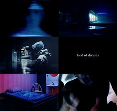 a collage of images with the caption'god of dreams'in black and white