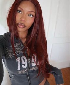 90s Red Hair, Ginger Hair On Brown Skin, Dark Ginger Hair Black Women, Daughter Of The Most High, Graduation Hair, Hair Colorful, Dyed Hair Inspiration