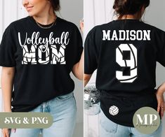 Volleyball Parent Shirt Ideas, Volleyball Tshirt Designs Ideas, Volleyball Mom Shirts Design, Mom Lettering, Custom Volleyball, Volleyball Shirts, Mama Tshirts, Le Ballon