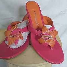 Cloudwalkers These Dashing Hot Pink/Orange Sandle Perfect To Spice Up A Sundreess! Add These Forms Fitting Insole Sandles To Any Summer Outfit And Watch The Magic Begin. 10ww Pink And Orange Heels, Pink Slip-on Heels For Vacation, Non-slip Orange Sandals For Summer, Orange Slip-on Heels For Beach, Orange Slip-on Heels For The Beach, Cheap Non-slip Orange Sandals, Orange Slip-on Wedge Sandals For Beach, Shopping Link, Cute Heels