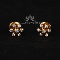 Simple Diamond Earrings, Diamond Earrings Indian, Kameswari Jewellers, Buy Earrings Online, Wedding Jewellery Collection, Simple Diamonds, Buy Earrings, Golden Jewelry, Gold Jewellery Design Necklaces