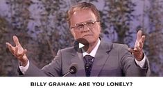 Loneliness | Billy Graham Classic | Denver, Colorado | If you’re lonely today, Jesus wants to be your friend. Hear why in this 1987 Billy Graham sermon from Denver, Colorado. Follow our account to enjoy... | By Billy Graham Evangelistic Association | FROM OUR ARCHIVES... THE BILLY GRAHAM CLASSICS. [applause] NOW, TONIGHT,  THE 102nd PSALM AND BEGINNING WITH VERSE FIVE, WELL, SAY JUST SIX, "I'M LIKE A PELICAN OF THE WILDERNESS, "I'M LIKE AN OWL  OF THE DESERT. "I WATCH AND AM AS A SPARROW, ALONE, "UPON THE HOUSETOP". TODAY, I WENT FOR A FEW MINUTES OUT INTO THE FOOTHILLS. TOOK A LITTLE WALK DOWN A LITTLE ROAD. I DIDN'T WANT TO GO TOO FAR BECAUSE THEY TOLD ME THERE WERE RATTLESNAKES AROUND THERE. I'M NOT A FRIEND OF RATTLESNAKES FOR SOME REASON OR THEY'RE NOT MY FRIEND. WE HAVE A LOT OF THEM I Watch, The Wilderness, Denver Colorado, The Desert, Psalms, Denver, Accounting, Colorado