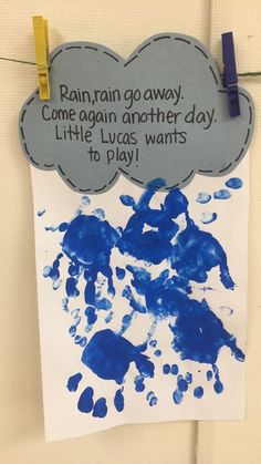 June Crafts, Preschool Weather, Weather Crafts, Toddler Craft, April Crafts, Weather Theme, Baby Art Projects, Toddler Classroom, Toddler Arts And Crafts