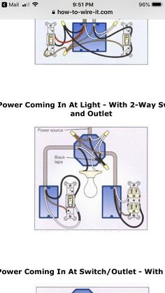 three way switch wiring diagram with two lights and one light on the other side, in an appliance