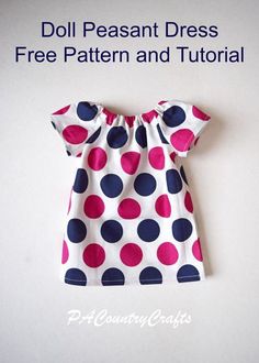 the doll peasant dress is made with free pattern and sewing instructions