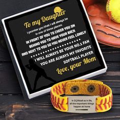 Softball Bracelet - Baseball - To My Daughter - From Mom - I Will Always Cheer You - Gbzk17005 Softball Birthday Parties, Softball Birthday, Softball Decorations, Softball Bracelet, Softball Party, 15th Birthday Party Ideas, Sports Ideas, Softball Jerseys, Softball Gifts