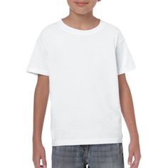 From crafting to school days, nothing beats the comfort and softness of Gildan's Short Sleeve Tee. Crafted in 100% cotton, this tee is a perfect canvas for screen printing, heat transfers, embroidery, tie-dye or whatever their craft may be. It can also be worn solo on its own or layered under a button-front shirt or sweater. Stock up today. Size: M.  Color: White.  Gender: male.  Age Group: kids. Helmet Covers, Blank T Shirts, Kids Wardrobe, Pique Polo Shirt, Louisiana, Knit Jersey, Heavy Cotton, Kids Tshirts, Cotton Tshirt