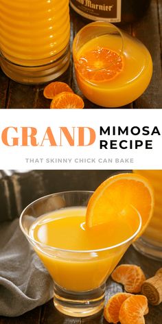 Grand Marnier Mimosas - The classic orange juice and champagne cocktail with the optional splash of Grand Marnier #cocktail #mimosa #GrandMarnier #brunch #mothersday #easter #graduation #thatskinnychickcanbake Grand Marnier Cocktail, Mimosas Recipe, Best Mimosa Recipe, Tequila And Lemonade, Vodka Cranberry Cocktail, Elegant Brunch, Fun Party Drinks, Sparkly Champagne, Breakfast Cocktails