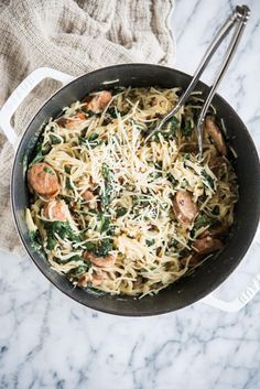 Pasta With Italian Sausage, Pasta With Kale, Kale Sausage, Spinach Artichoke Pasta, Chicken Sausage Pasta, Sausage And Kale, Healthy One Pot Meals, Kale Pasta