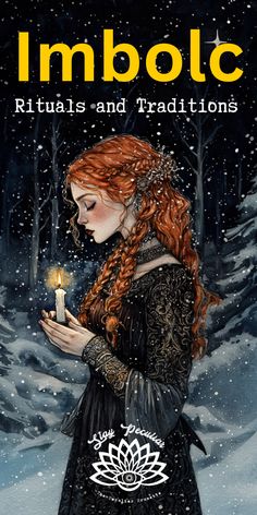 an image of a woman holding a candle in the snow