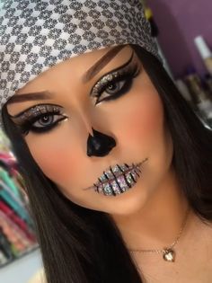 Glitter Halloween Makeup, Catrina Makeup, Glitter Bar