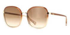 Chloe CH0031S 007 Sunglasses - US Brown Gradient Sunglasses For Spring, Luxury Gradient Lenses Sunglasses For Spring, Formal Brown Sunglasses, Chloe Sunglasses, Chloe Brown, Sustainable Manufacturing, Pink Frames, Luxury Eyewear, Light Pink Color