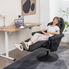 This massage gaming chair will surely make your home and office life more convenient and comfortable. The massage function is provided for you to alleviate fatigue and loose muscles. The recline function offers a range of tilt angles from 110 degree to 130 degree and the height of gaming chair can also be adjusted, which can satisfy your different needs as office chair or gaming chair. Besides, the footrest control lever makes it easy to expand the footrest when you want to relax yourself. Meanw Gaming Laptop Setup, Single Couch, Massage Dos, Picnic Table Bench, Game Chair, Living Room Recliner, Release Tension, Cozy Spot, Video Gaming