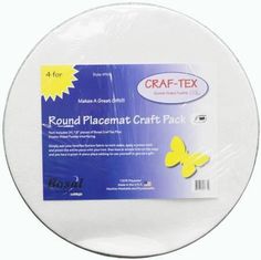 the round placemat craft pack contains four different designs, including two butterflies and one yellow butterfly