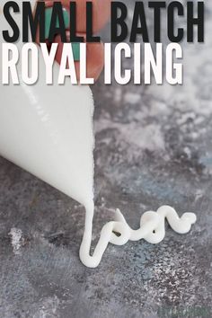 small batch royal icing being drizzled on