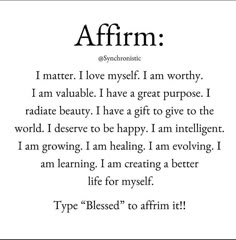 an affirm poem written in black and white