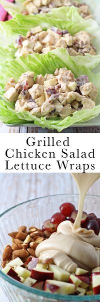 chicken salad with lettuce wraps and dressing