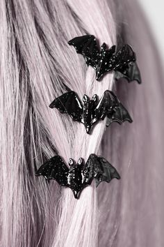 Creepy But Cute, Statement Hair, Bat Design, Wing It, Dark Look, Cute Bat, Dark Heart, Hair Claws, Dog Hoodie