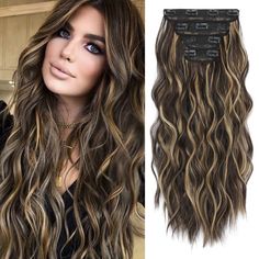 PRICES MAY VARY. ✨20 Inch Long Wavy HAIR Extensions: These high-quality hair extensions add volume and length to your hair, giving you flowing, full-bodied locks with minimal effort required. Available in 11 different shades, there is a match for every hair color to make blending a breeze. ✨Premium Japanese Silk Fibers: No need to worry about knots in your luscious locks, the soft Japanese silk used in the construction is less prone to tangles than other synthetic hair extensions. The durability Dark Brown With Blonde Highlights, Dark Brown With Blonde, Brown With Blonde, Cheap Hair Extensions, Bellami Hair Extensions, Dark Ash Blonde, Hair Extension Brands, Brown With Blonde Highlights, Wavy Hair Extensions