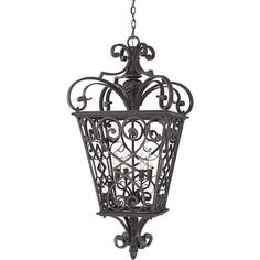 an old fashioned hanging light fixture