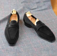 Black Classic Plain Toe Moccasins, Moccasins For Men, Mens Suede Loafers, Mens Brown Boots, Mens Black Dress Shoes, Black Suede Loafers, Brown Chelsea Boots, Blue Suede Shoes, Moccasins Mens