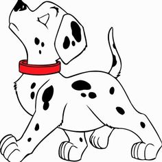 a dalmatian dog with a red collar