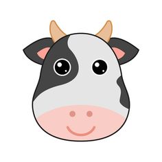 a black and white cow with brown ears